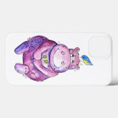 Niedlich Whimsical Lila Hippo Case-Mate iPhone Hülle (Rückseite (Horizontal))