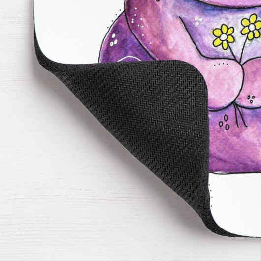 Niedlich Whimsical Lila Hippo Mousepad (Ecke)