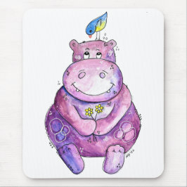 Niedlich Whimsical Lila Hippo Mousepad