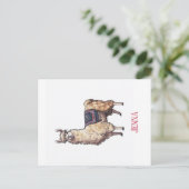 Niedlich Whimsical Llama Personalisiert Postkarte (Stehend Vorderseite)