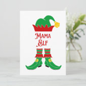 Niedlich Whimsical Mama Elf Feiertagskarte (Stehend Vorderseite)