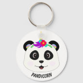 Niedlich Whimsical Panda Unicorn Pandicorn Schlüsselanhänger (Vorderseite)