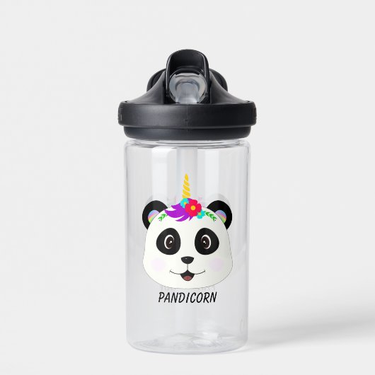 Niedlich Whimsical Panda Unicorn Pandicorn Trinkflasche (Vorne)