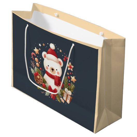Niedlich/Whimsical Santa Bar Geschenktasche Große Geschenktüte (Vorderseite Schrägansicht)
