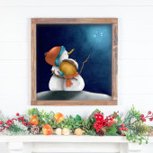 Niedlich Whimsical Snowman Couple Winter Poster