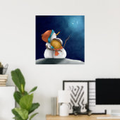 Niedlich Whimsical Snowman Couple Winter Poster (Heimbüro)