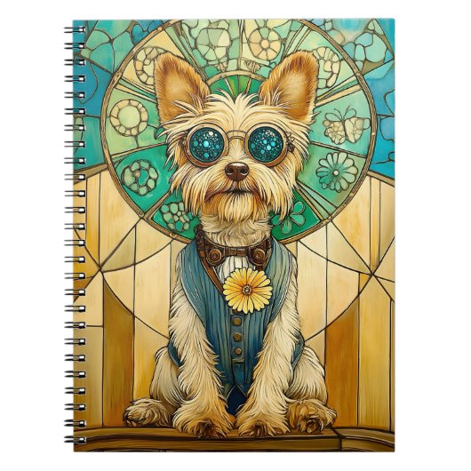 Niedlich Whimsical Steampunk Yorkie Dog Y7 Novelty Notizblock (Vorderseite)