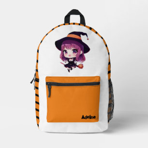 Niedlich/Whimsikale Halloween-/Herbsthexe Bedruckter Rucksack