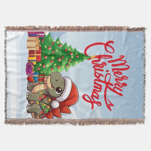 Niedlich/Whimsisches Weihnachtsstegosaurus Decke (Vorderseite)
