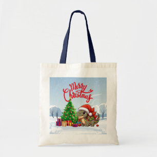 Niedlich/Whimsisches Weihnachtsstegosaurus Tragetasche