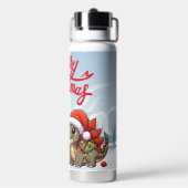Niedlich/Whimsisches Weihnachtsstegosaurus Trinkflasche (Hinten)