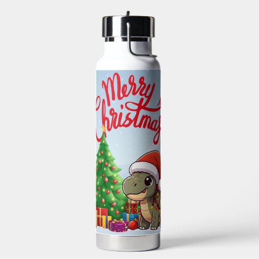 Niedlich/Whimsisches Weihnachtsstegosaurus Trinkflasche (Links)