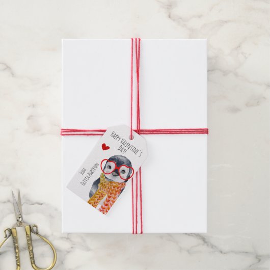 Niedlich Whimsy Baby Penguin Kids Friend Valentine Geschenkanhänger (Mit Garn)