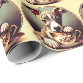 Niedlich Whippet Puppy Geschenkpapier (Rolleneckpunkt)