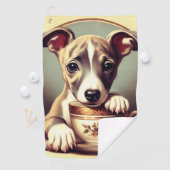 Niedlich Whippet Puppy Golfhandtuch (Insitu)