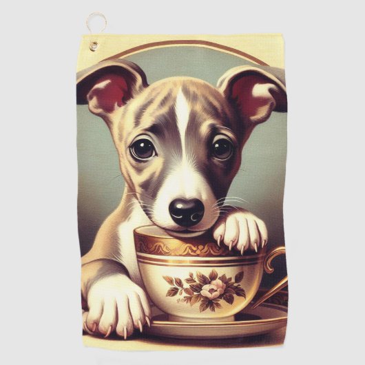 Niedlich Whippet Puppy Golfhandtuch (Vorderseite)