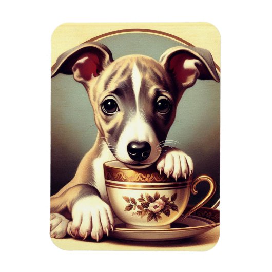 Niedlich Whippet Puppy Magnet (Vertikal)