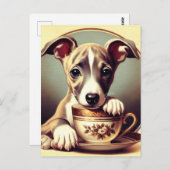 Niedlich Whippet Puppy Postkarte (Vorne/Hinten)