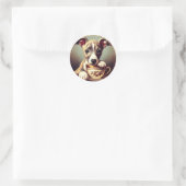 Niedlich Whippet Puppy Runder Aufkleber (Tasche)