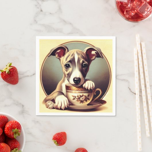 Niedlich Whippet Puppy Serviette (Beispiel)