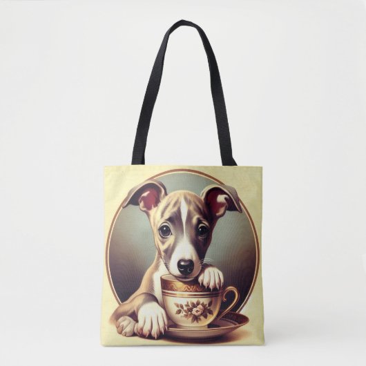 Niedlich Whippet Puppy Tasche (Vorderseite)