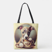 Niedlich Whippet Puppy Tasche (Rückseite)