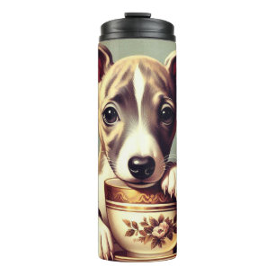 Niedlich Whippet Puppy Thermosbecher