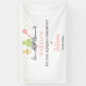 Niedlich White Aqiqah Aqeeqah Begrüßungszeichen Banner (Vertikal)