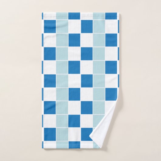 Niedlich White Blue Checkerboard Badhandtuch Set (Handtuch)