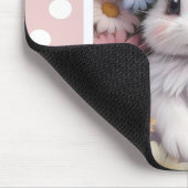 Niedlich White Bunny Pastel Daisy Blume Mousepad (Ecke)