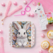 Niedlich White Bunny Pastel Daisy Blume Pappteller (Party)