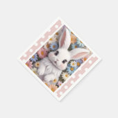 Niedlich White Bunny Pastel Daisy Blume Serviette (Ecke)
