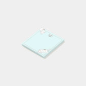 Niedlich White Cat Kitten Kitten Blue Name Post-it Klebezettel (angewinkelt)