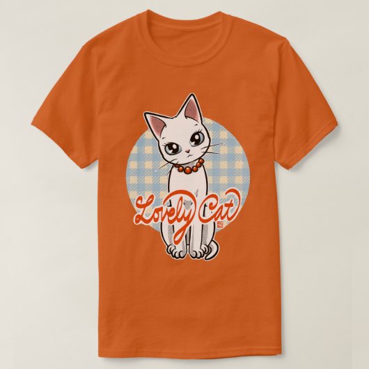 Niedlich White Cat Misty T-Shirt (Design vorne)