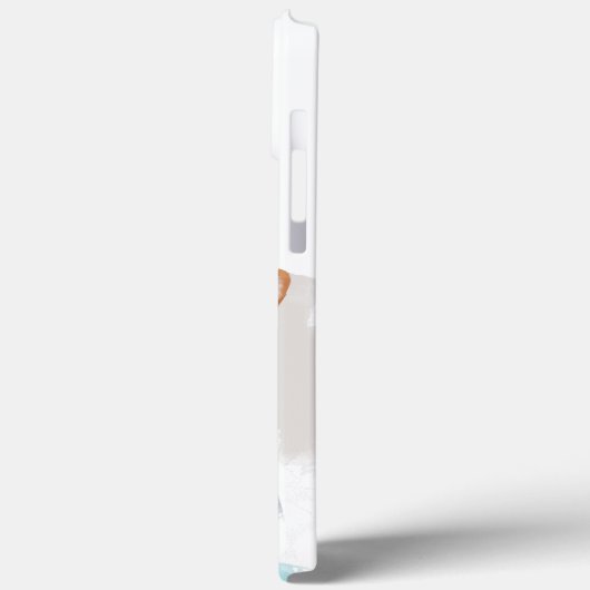 Niedlich White Chihuahua Abstrakt Blue Case-Mate iPhone Hülle (Rückseite / Links)