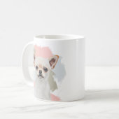 Niedlich White Chihuahua Dog Kaffeetasse (Vorderseite Links)