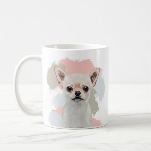 Niedlich White Chihuahua Dog Kaffeetasse (Links)
