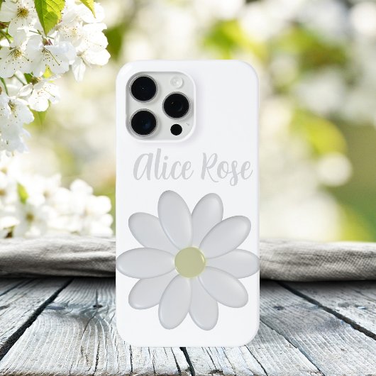 Niedlich White Daisy Blume Individuelle Name Moder Case-Mate iPhone Hülle