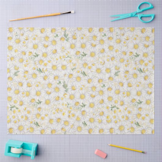 Niedlich White Daisy Blumendecoupage Seidenpapier (Basteln)