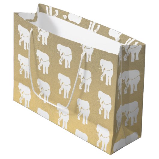 Niedlich White Elephant Geschenk Austausch Weihnac Große Geschenktüte (Vorderseite Schrägansicht)