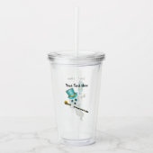 Niedlich White Extravagant Ghost Blue Top Hat Skul Acryltrinkbecher (Vorderseite)