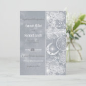 Niedlich White & Gray Dreamcatcher Feathers Mandal Einladung (Stehend Vorderseite)