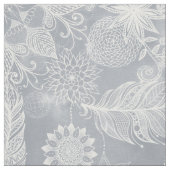 Niedlich White & Gray Dreamcatcher Feathers Mandal Stoff (Muster)