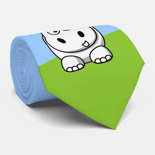 Niedlich White Hippo Krawatte (Gerollt)