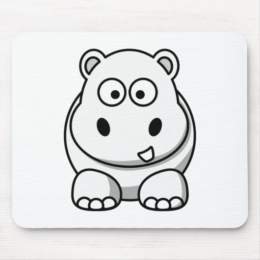 Niedlich White Hippo Mousepad (Vorne)