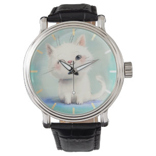 Niedlich White Kitten Armbanduhr
