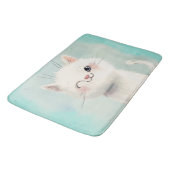 Niedlich White Kitten Badematte (Schrägansicht)