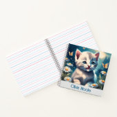 Niedlich White Kitten Cat Spiral Notebook Notizblock (Innenseite)