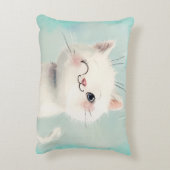 Niedlich White Kitten Dekokissen (Rückseite(Vertikal))