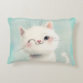 Niedlich White Kitten Dekokissen (Rückseite)